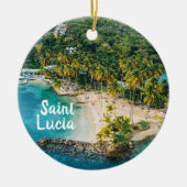 Saint Lucia Caribbean Beach Foto Keramisch Ornament (Voorkant)