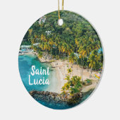Saint Lucia Caribbean Beach Foto Keramisch Ornament (Links)