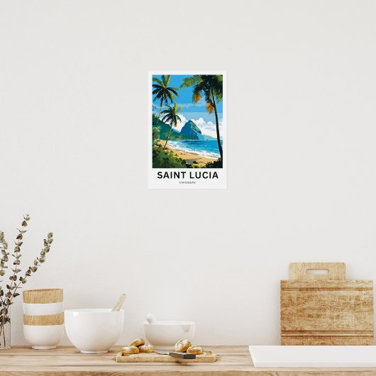 Saint Lucia Caribbean Travel Print (Keuken)