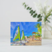 Saint Lucia Catamaran Kunst Briefkaart (Staand voorkant)