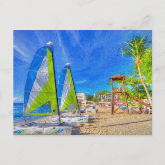 Saint Lucia Catamaran Kunst Briefkaart (Voorkant)