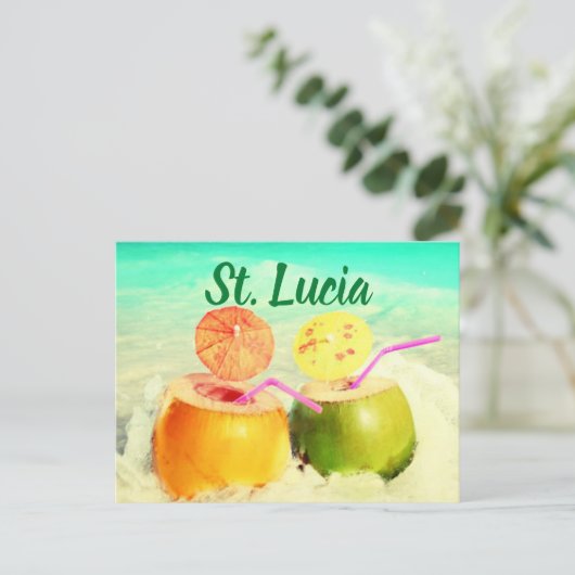 Saint Lucia coconuts Briefkaart (Staand voorkant)