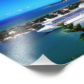 Saint Lucia, cruiseschip Foto Afdruk (Hoek)