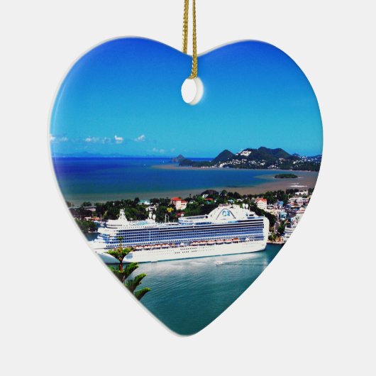 Saint Lucia, cruiseschip Keramisch Ornament (Rechts)