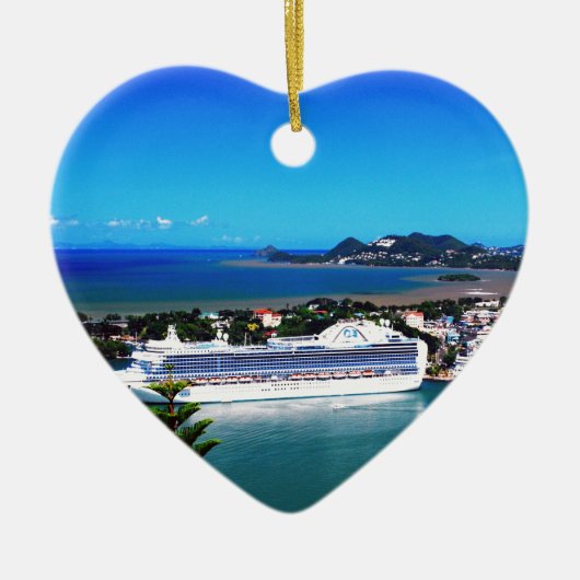 Saint Lucia, cruiseschip Keramisch Ornament (Voorkant)