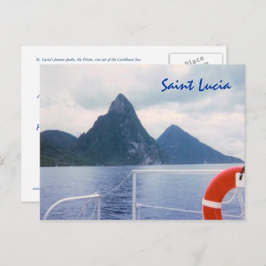 Saint Lucia Custom Briefkaart (Voorkant / Achterkant)