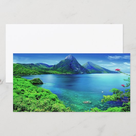 Saint Lucia de Pitons-kaart Bedankkaart (Voorkant / Achterkant)