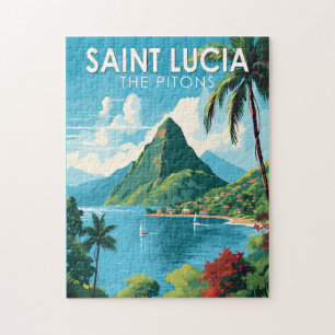 Saint Lucia De Pitons Reizen Kunst Vintage Legpuzzel