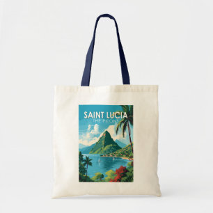 Saint Lucia De Pitons Reizen Kunst Vintage Tote Bag