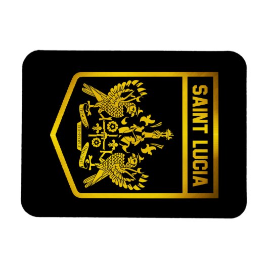 Saint Lucia Emblem Magneet (Horizontaal)