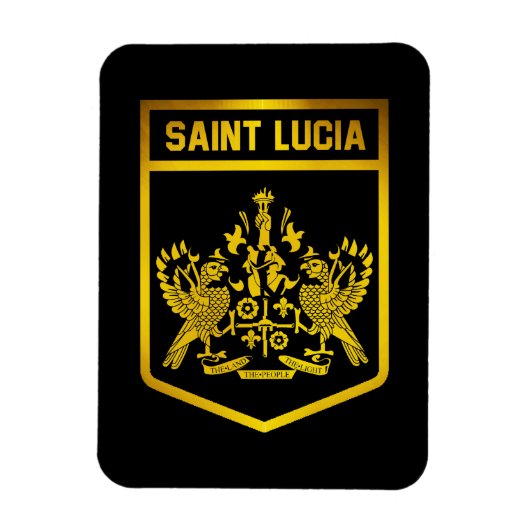 Saint Lucia Emblem Magneet (Verticaal)