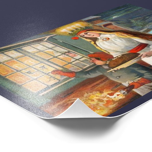 Saint Lucia en het kind dat Saffron Brood brengt Foto Afdruk (Hoek)