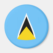Saint Lucia Fisheye Flag Magnet (Voorkant)