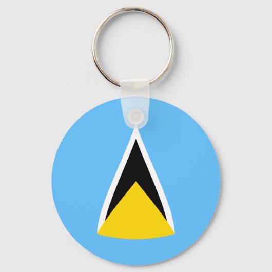 Saint Lucia Fisheye Flag Sleutelhanger (Voorkant)
