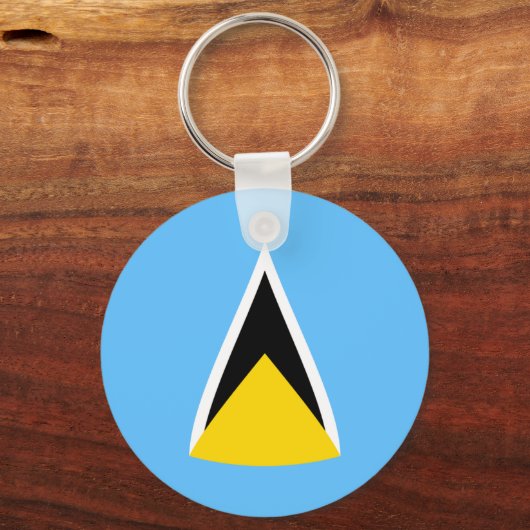 Saint Lucia Fisheye Flag Sleutelhanger (Voorkant)