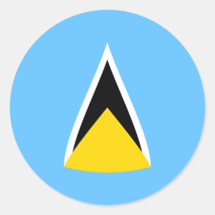 Saint Lucia Fisheye Flag Sticker