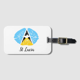 Saint Lucia Flag Bagagelabel