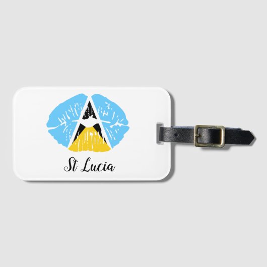 Saint Lucia Flag Bagagelabel (Voorkant (horizontaal))