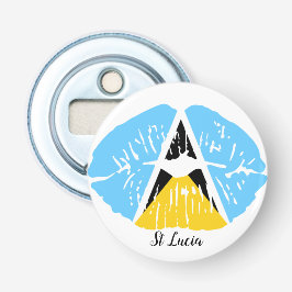 Saint Lucia Flag Button Flesopener