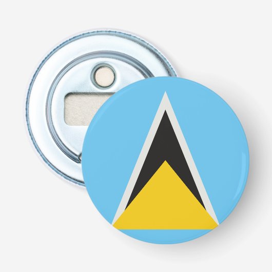 Saint Lucia Flag Button Flesopener (Voorkant)