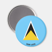Saint Lucia Flag Charming Patriotic Magneet (Voorkant / Achterkant)
