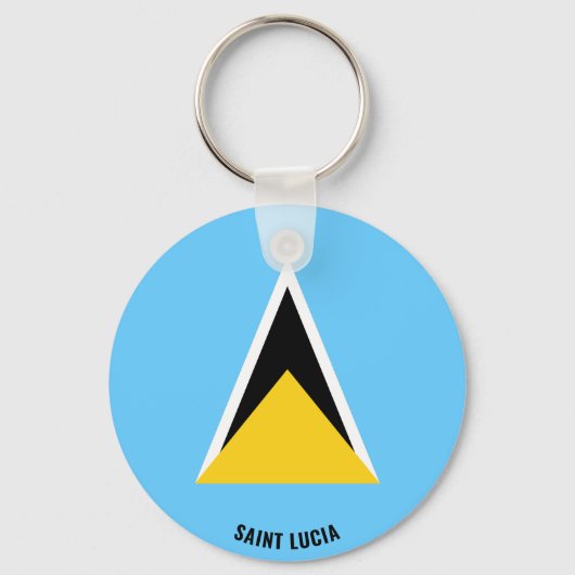 Saint Lucia Flag Charming Patriotic Sleutelhanger (Voorkant)