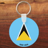 Saint Lucia Flag Charming Patriotic Sleutelhanger (Voorkant)