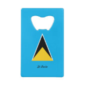 Saint Lucia Flag Creditkaart Flessenopener (Achterkant)