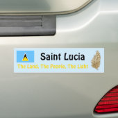 Saint Lucia Flag en Map Bumpersticker (Op auto)