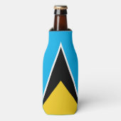 Saint Lucia Flag Flesjeskoeler (Fles Voorkant)