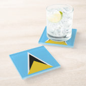 Saint Lucia Flag Glazen Onderzetter (Schuin)