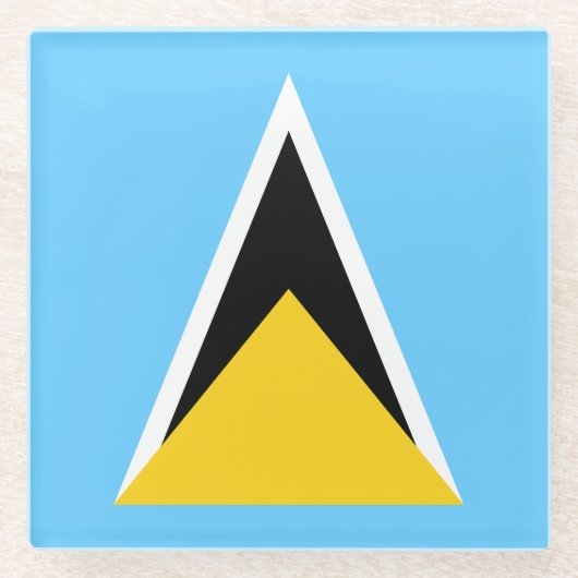 Saint Lucia Flag Glazen Onderzetter (Voorkant)
