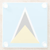 Saint Lucia Flag Glazen Onderzetter (Achterkant)