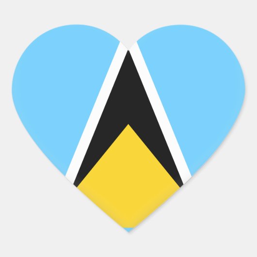 Saint Lucia Flag Hart Sticker (Voorkant)