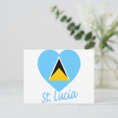 Saint Lucia Flag Heart Briefkaart (Staand voorkant)