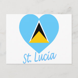 Saint Lucia Flag Heart Briefkaart