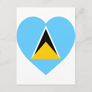 Saint Lucia Flag Heart Briefkaart