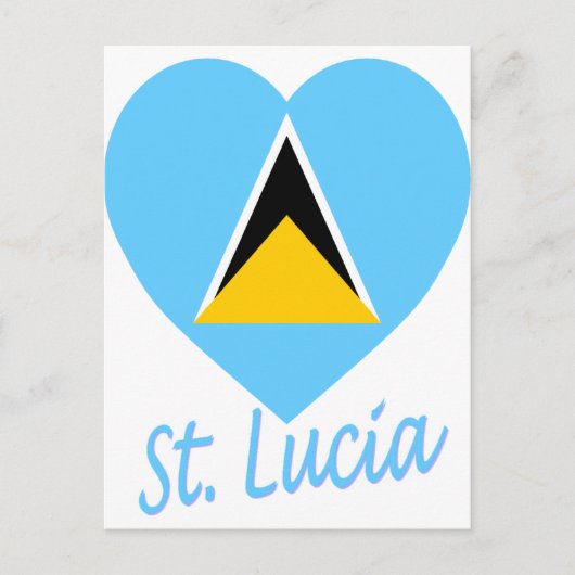 Saint Lucia Flag Heart Briefkaart (Voorkant)