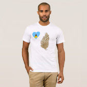 Saint Lucia Flag Heart en Map T-Shirt (Voorkant volledig)