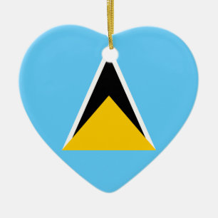 Saint Lucia Flag Heart Keramisch Ornament