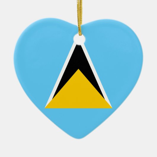 Saint Lucia Flag Heart Keramisch Ornament (Voorkant)