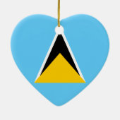 Saint Lucia Flag Heart Keramisch Ornament (Achterkant)