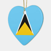 Saint Lucia Flag Heart Keramisch Ornament (Links)