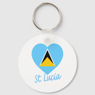 Saint Lucia Flag Heart Sleutelhanger
