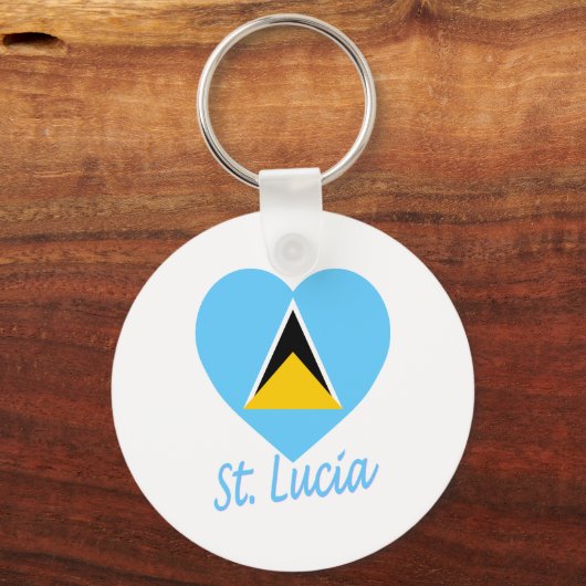 Saint Lucia Flag Heart Sleutelhanger (Voorkant)