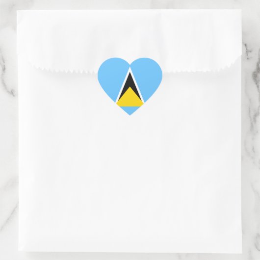 Saint Lucia Flag Heart Sticker (Tas)
