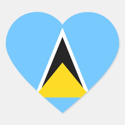 Saint Lucia Flag Heart Sticker (Voorkant)
