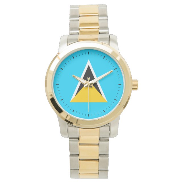 Saint Lucia Flag Horloge (Voorkant)