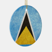 Saint Lucia Flag Keramisch Ornament (Rechts)