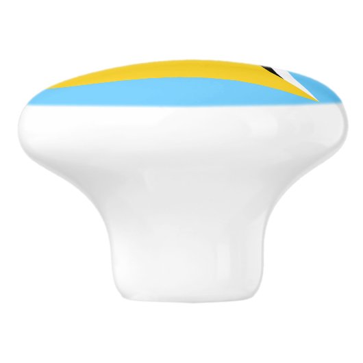 Saint Lucia Flag Keramische Knop (Zijkant)